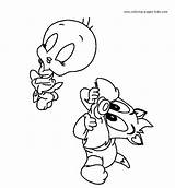 Coloring Tweety Pages Cartoon Color Printable Bird Characters Sylvester Tunes Sheets Character Print Cartoons Loony Kids Little Desicomments Back sketch template