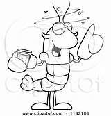 Drunk Lobster Mascot Clipart Cartoon Crawdad Character Thoman Cory Vector Outlined Coloring Royalty Crawfish 2021 sketch template