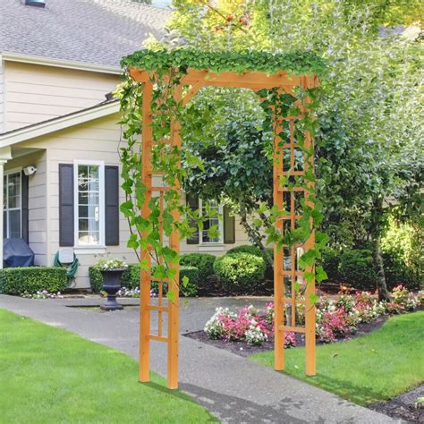 Outsunny Garden Arch Trellis Wood Arbor And Reviews Wayfair