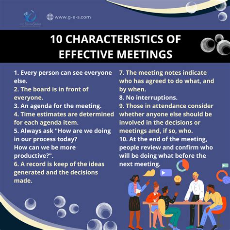 10 Characteristics Of Effective Meetings Global Executive Solutions