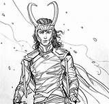 Loki Thor Avengers Ragnarok Pintar Hiddleston Superheroes Evankart Laufeyson Fan Héroes Sigyn Doodle sketch template