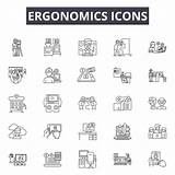 Ergonomics Icon Illustrations Icons Line Stroke Editable Mobile Web Outline Signs Concept Stock sketch template