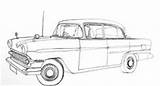 Car Cars Drawings Drawing Classic Draw Easy Line Coloring Race Chevy Drag Trucks Sketch Pages Old Step Truck Thunderbird 1957 sketch template
