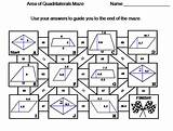 Maze Trapezoid Area Quadrilaterals Rhombus Parallelogram Math Activity Kb Resources sketch template