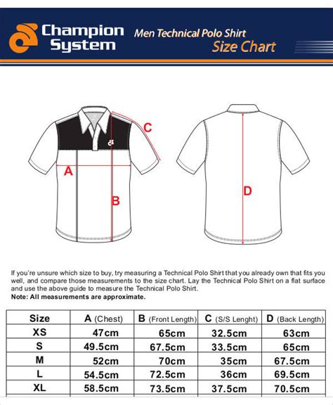 clothing size chart template flyer template