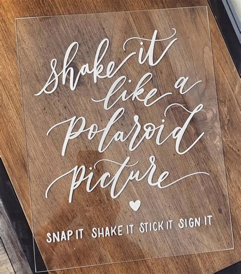 acrylic photo guest book sign snap  shake  stick  etsy