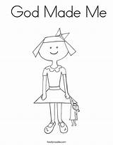 God Coloring Made Pages Girl Preschool Bible Twistynoodle Sheets Sunday Colouring Special Noodle Created Printable School Doll Tracing Twisty Print sketch template