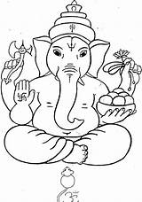Ganesh Coloring Pages Ganesha Kids Lord Sketch Drawing Hindu Gods Colour Drawings Printable Goddesses Colouring Cliparts Vinayagar Shri Children Print sketch template
