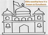 Gurdwara Drawing Sikh Colouring Gurudwara Children Sketch Template Coloring Sheets Studyvillage Credit Larger sketch template