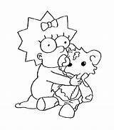 Simpsons Maggie Simpson Coloring Pages Kids Printable Colouring Print Color Ausmalbilder Sheets Cartoon Clipart Characters Teddy Fun Lisa Los Para sketch template