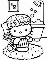 Kitty Shower Coloring Taking Pages Hello Categories Kids sketch template