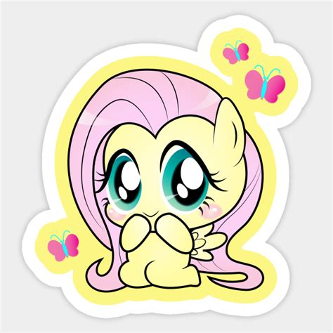 fluttershy chibi   pony sticker teepublic