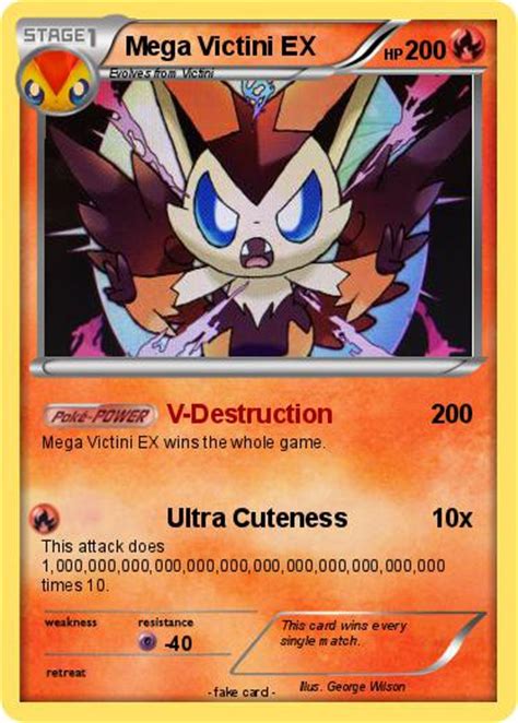 Pokémon Mega Victini Ex 4 4 V Destruction My Pokemon Card