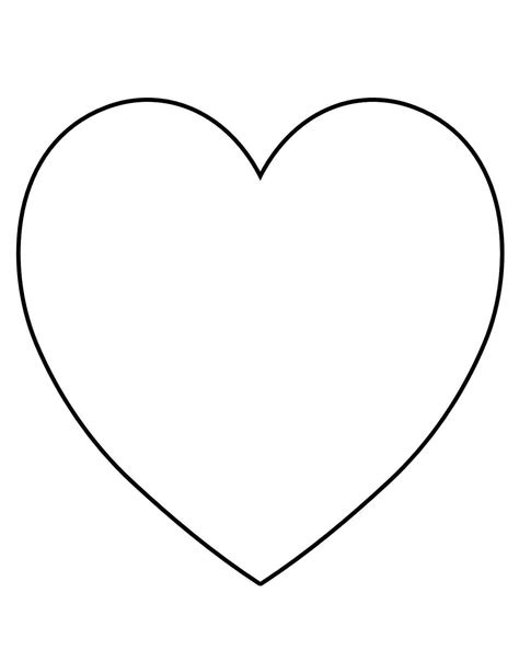 full page heart template printable clipart
