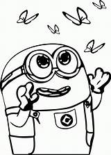 Coloring Pages Minions Minion Bob Clipart Cute Library sketch template