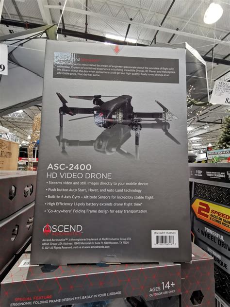 costco  ascend aeronautics compact folding drone  p hd camera costcochaser