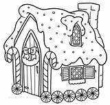Gingerbread Coloring House Pages Print Disney sketch template