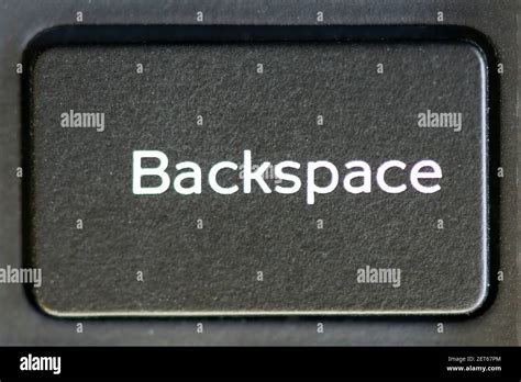 backspace key   laptop keyboard stock photo alamy