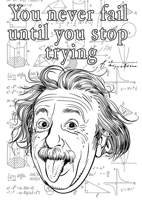 quote coloring pages  adults einstein quote  stop