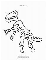 Dinosaur Fossil Template Bones Skeleton Printable Coloring Bone Drawing Templates Pages Kids Clipart Worksheet Crafts Easy Draw Preschool Printables Pattern sketch template
