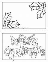 Christmas Coloring Card Printable Merry Kids Desktop Right Background Set Click sketch template