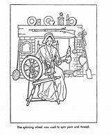 Occupations Pioneer Trades Spinning sketch template