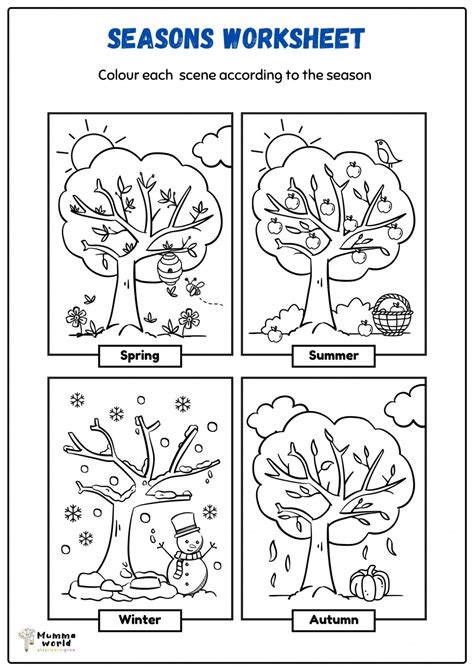 seasons coloring page printable