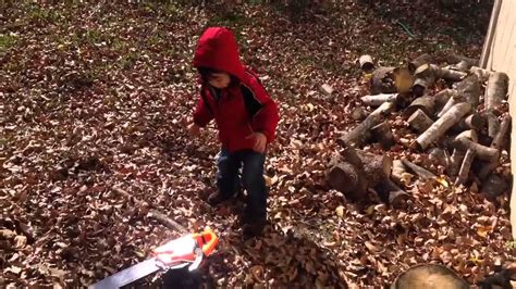 Toy Chainsaw Home Depot Brand 1 Year Old Lumberjack Youtube
