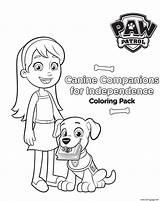 Coloring Pages Companions Independence Canine Printable Paw Patrol Cartoons sketch template