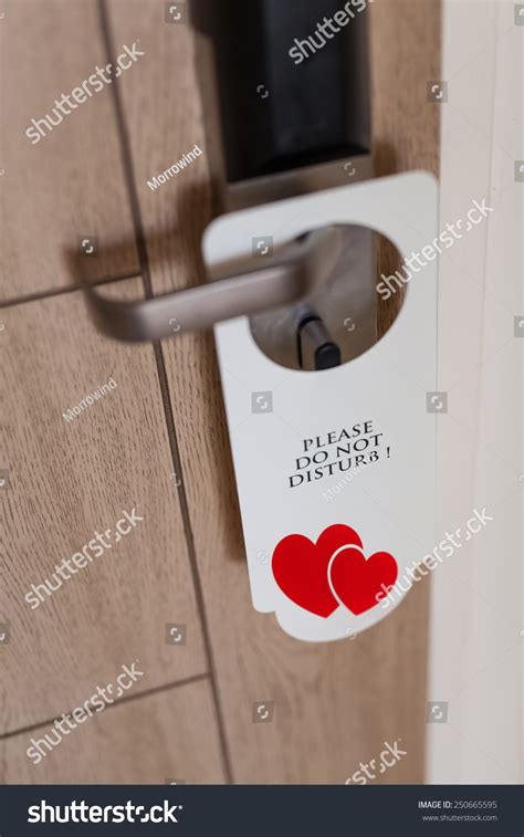 Do Not Disturb Sign At The Door Of Honeymoon Suite Stock