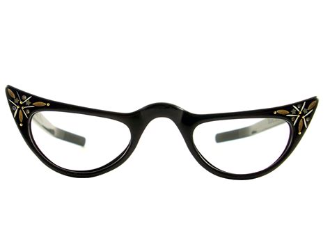 vintage eyeglasses frames eyewear sunglasses 50s vintage black cat eye