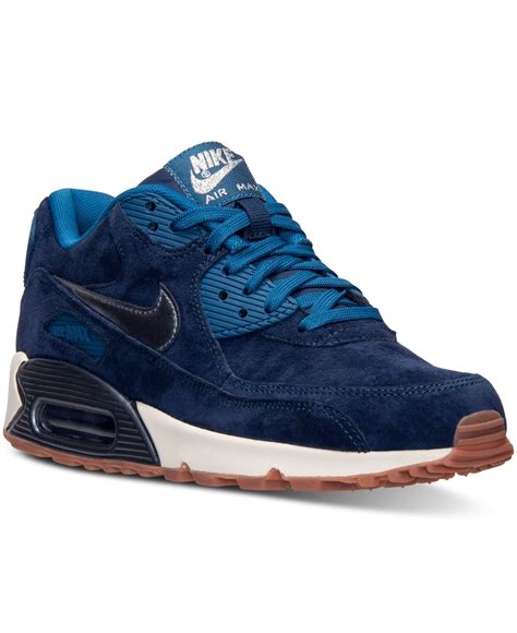 nike womens air max  premium suede running sneakers  finish   blue lyst