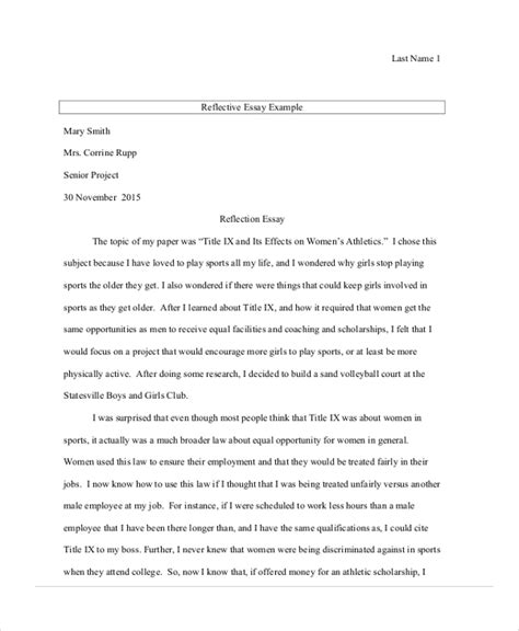 reflection paper  sample student reflection paper