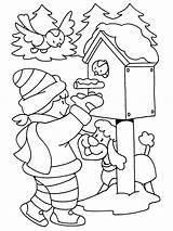 Kleurplaten Kolorowanki Kleurplaat Kolorowanka Zima Druku Vogelhuisjes Uitprinten Vogeltjes Voederhuisje Winterknutsels Kerstkleurplaten Birdhouse öffnen sketch template