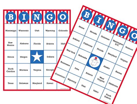 united states  bingo  printables