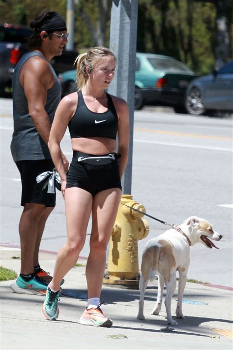 sydney sweeney displays her fit body while jogging in la