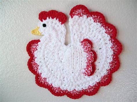 crochet chicken potholder pattern weave crochet