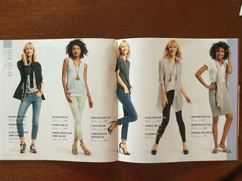An Open Magazine With Pictures Of Women In Different Outfits