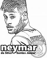 Neymar Coloring Print Psg Paris Germain Saint Brasil Player sketch template
