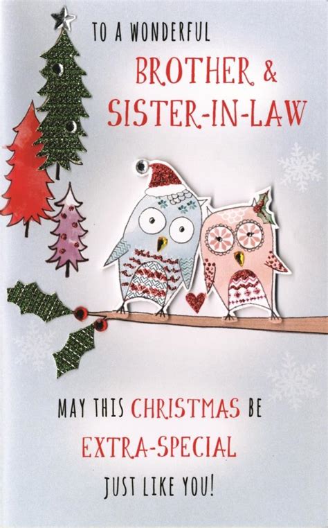 Brother And Sister In Law Embellished Christmas Card Cards Love Kates
