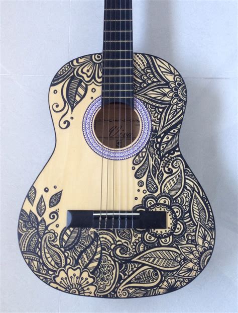 newest art project painted guitar acoustic guitar art guitar painting guitar art