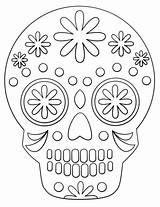 Skull Sugar Coloring Simple Pages Printable Skulls Drawing Candy Categories sketch template