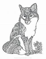 Fox Coloring Pages Adult Animal Printable Animals Terry Print Adults Coloringgarden Color Sheets Book Getcolorings Wolf Outline Cat Description sketch template