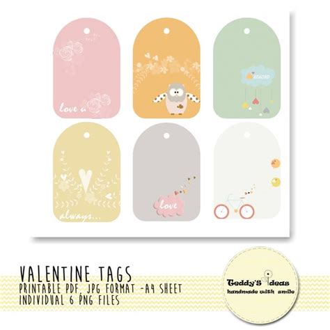 sale  valentine tags printable  jpg format   teddysideas