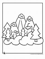 Coloring Mountain Pages Snowy Mountains Kids Winter Color Fall Jr Activities Spring Summer Woo Church Library Clipart Popular Simple Woojr sketch template