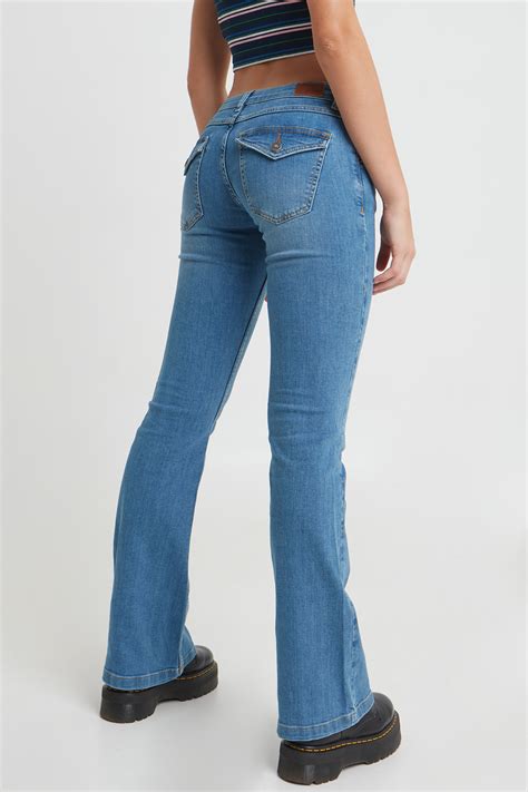 rise flared jeans  colors collection  subdued