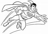 Superman Coloring Drawing Action Dc Pages Comic Printable Kids sketch template