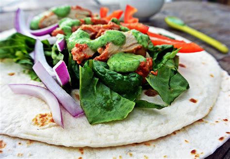 Moroccan Spiced Chicken Wraps With Cilantro Dressing – Floating Kitchen