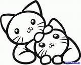Kawaii Kittens Puppy Outline Puppies Gatitas Coloringhome sketch template