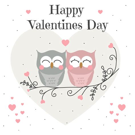 owls valentine card vector  vector art  vecteezy